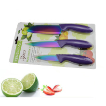 3PCS coloridos plástico Handle cozinha faca Set (SE-3542)